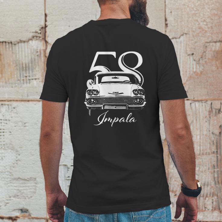 1958 Impala Grill View With Year And Model Mens Back Print T-shirt Funny Gifts