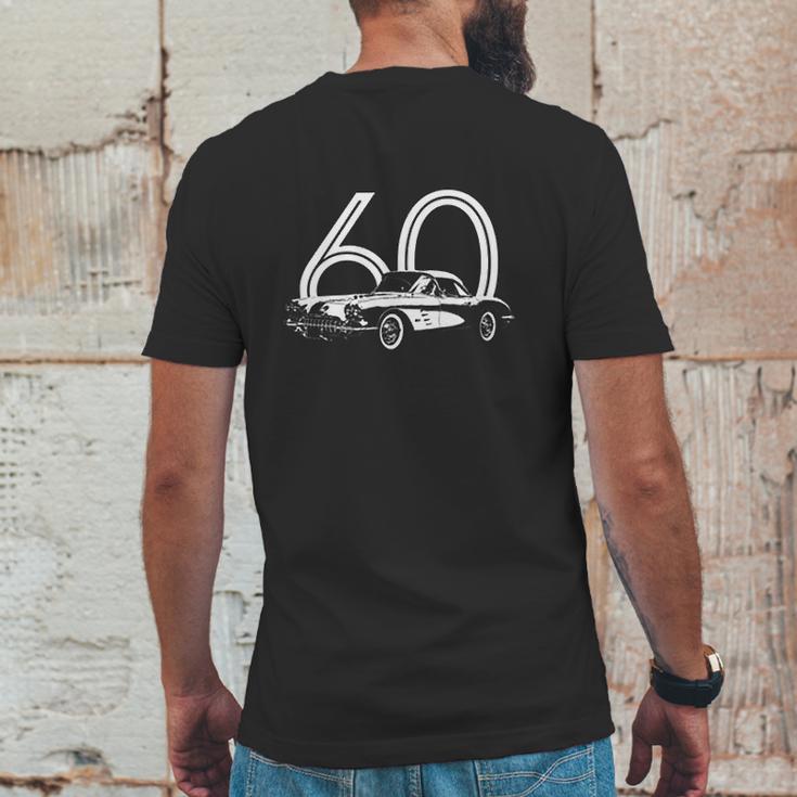 1960 Corvette Three Quarter Side View With Year Dark Color Mens Back Print T-shirt Funny Gifts