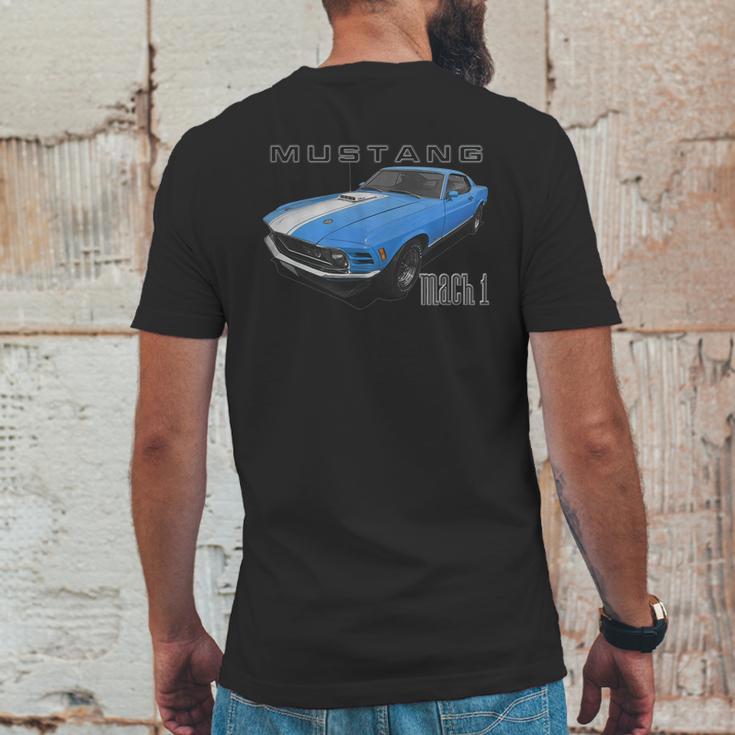 1970 Ford Mach1 Blue Mens Back Print T-shirt Funny Gifts