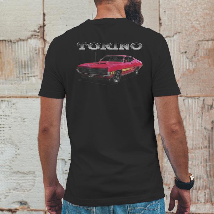 1970 Ford Torino Gt Red Mens Back Print T-shirt Funny Gifts