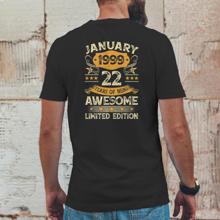 22 Years Old Gifts Vintage January 1999 22Nd Birthday Gift Mens Back Print T-shirt Funny Gifts