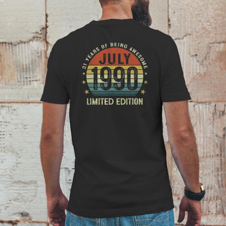 31 Years Old Vintage July 1990 Limited Edition 31St Birthday Mens Back Print T-shirt Funny Gifts