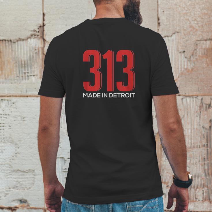 313 Made In Detroit Downtown Motown Motor City Mens Back Print T-shirt Funny Gifts