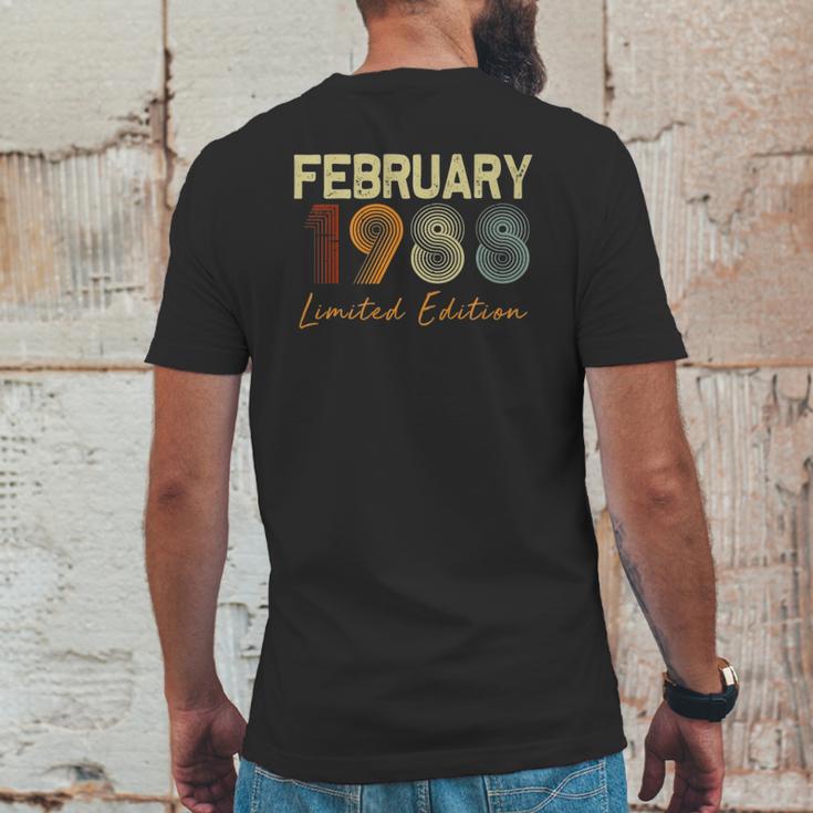 33 Years Old Birthday Gift February 1988 Limited Edition Mens Back Print T-shirt Funny Gifts