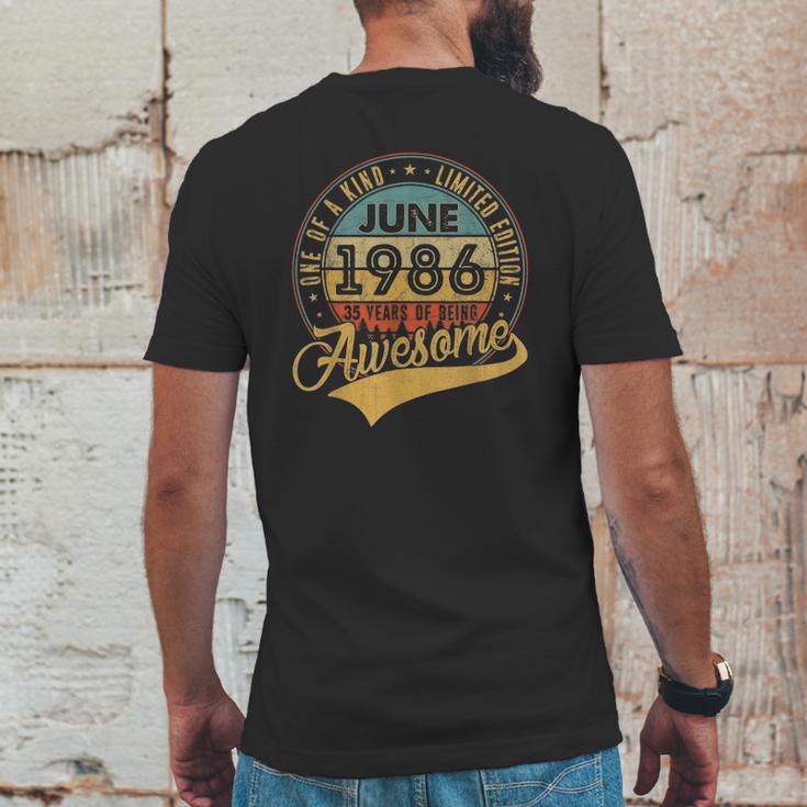 35Th Birthday Gifts 35 Years Old Retro Born In June 1986 Ver2 Mens Back Print T-shirt Funny Gifts