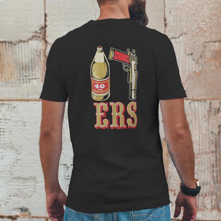 40Oz San Francisco Pistol Golden Empire Mens Back Print T-shirt Funny Gifts