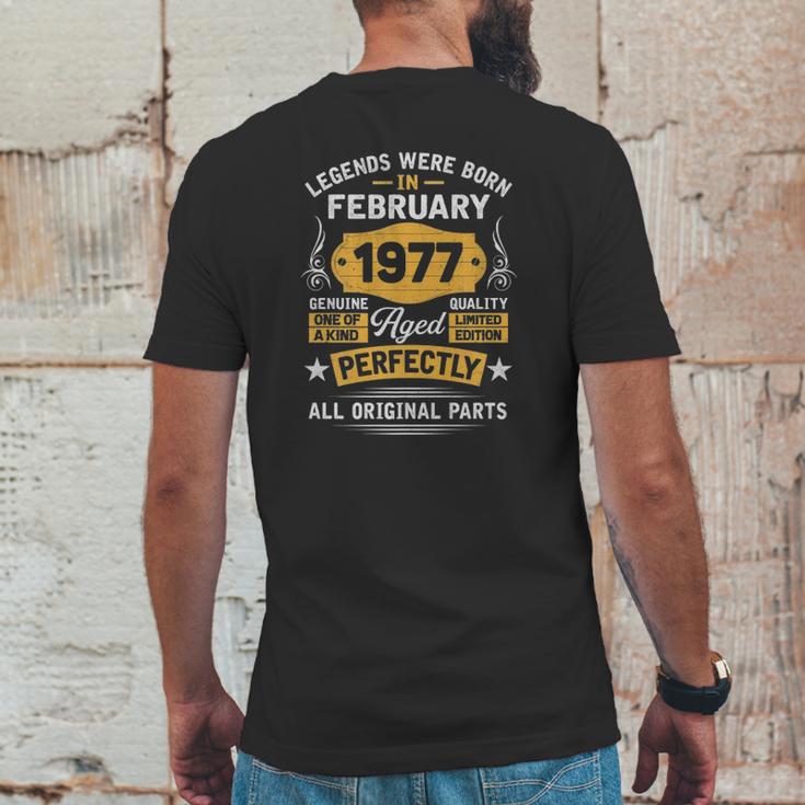 45 Years Old Legends February 1977 Vintage 45Th Birthday Mens Back Print T-shirt Funny Gifts