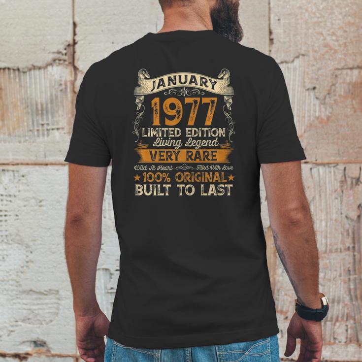 45 Years Old Gifts Vintage January 1977 45Th Birthday Gift Mens Back Print T-shirt Funny Gifts