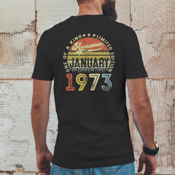 49 Years Old 49Th Birthday Gifts Awesome Since January 1973 Gift Mens Back Print T-shirt Funny Gifts