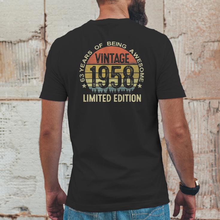 63 Years Old Vintage Limited Edition 1958 63Th Birthday Mens Back Print T-shirt Funny Gifts