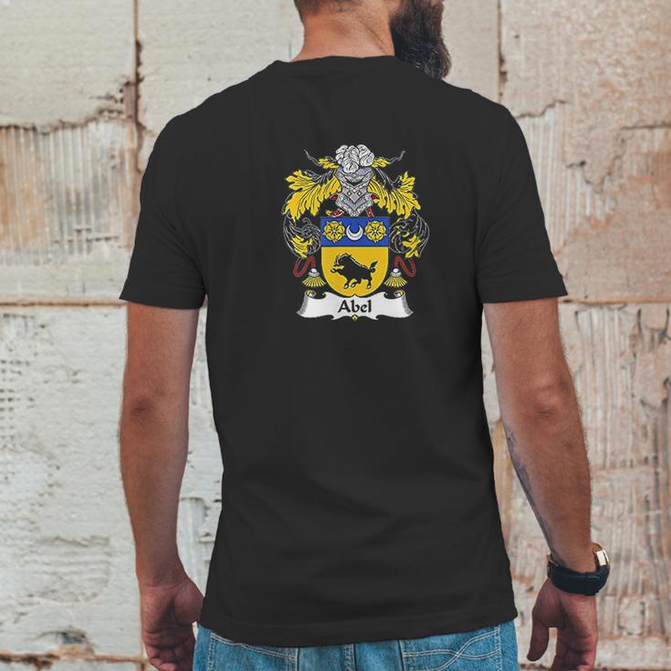 Abel Coat Of Arms Family Crest Mens Back Print T-shirt Funny Gifts