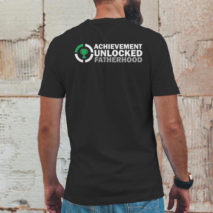 Achievement Unlocked Fatherhood And New Character Mens Back Print T-shirt Funny Gifts