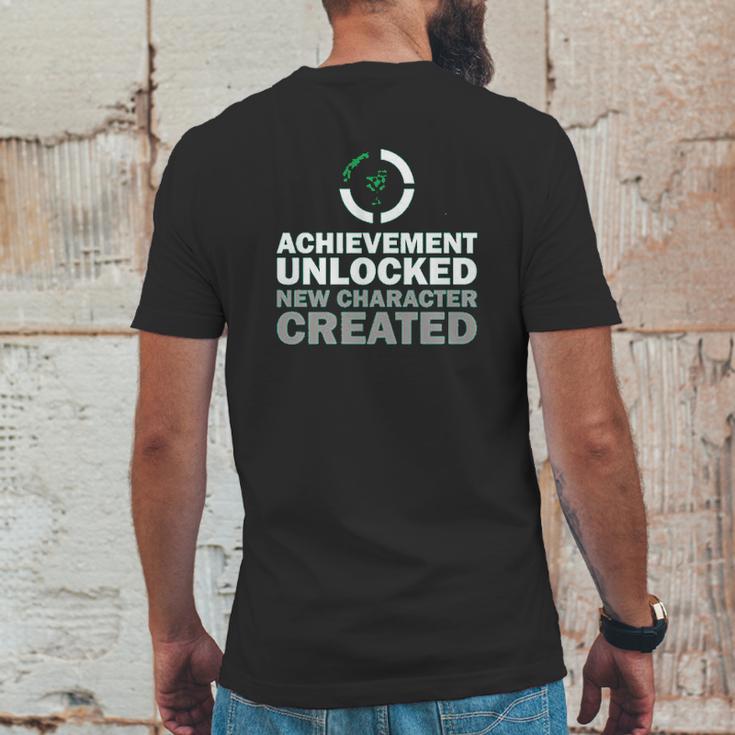 Achievement Unlocked New Character Created Mens Back Print T-shirt Funny Gifts