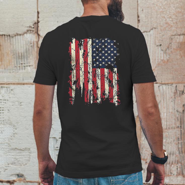 Adult Patriots American Distressed Flag Mens Back Print T-shirt Funny Gifts