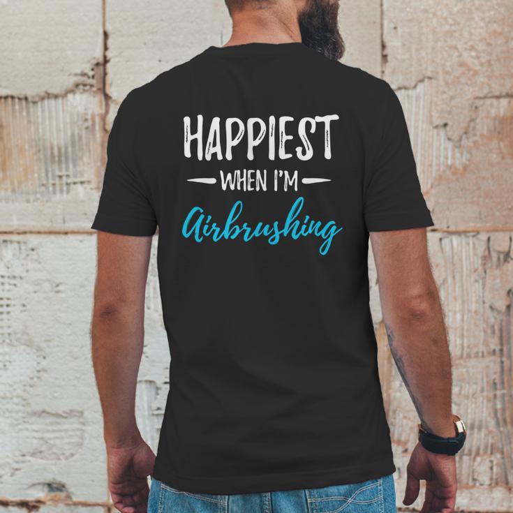 Airbrushing Happiest Funny Artist Gift Idea Funny Gift Graphic Design Printed Casual Daily Basic Mens Back Print T-shirt Funny Gifts