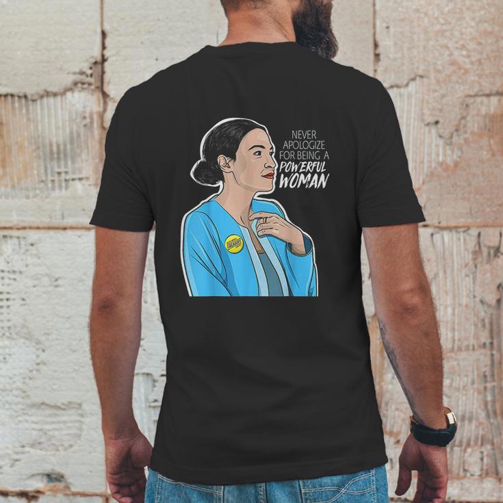 Alexandria Ocasio Cortez Powerful Woman Mens Back Print T-shirt Funny Gifts