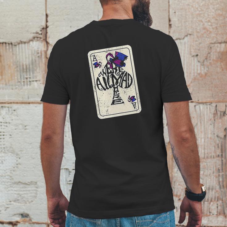 Alice In Wonderland Were All Mad Here Ace Of Spades Mens Back Print T-shirt Funny Gifts