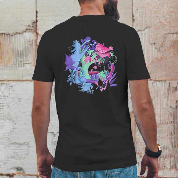 Alice In Wonderland Neon Forest Silhouette Mens Back Print T-shirt Funny Gifts