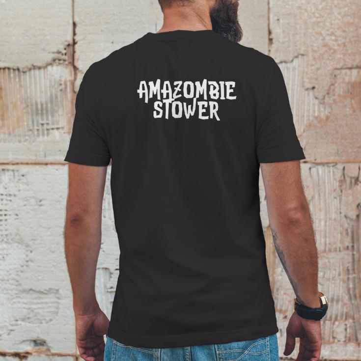 Amazombie Stower Employee Warehouse Coworker Swag Gift Mens Back Print T-shirt Funny Gifts