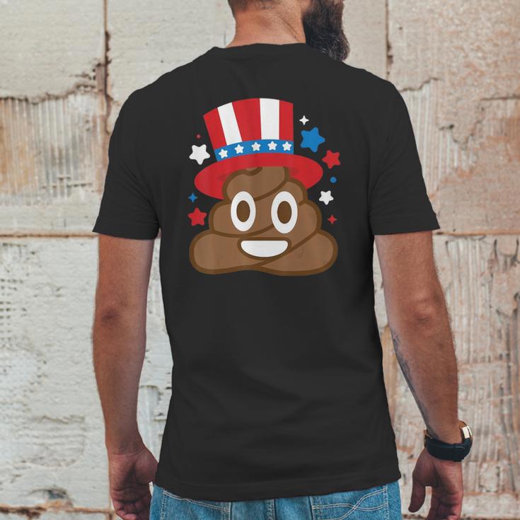 American Poop Emoji Funny 4Th Of July Independence Day Gift Mens Back Print T-shirt Funny Gifts