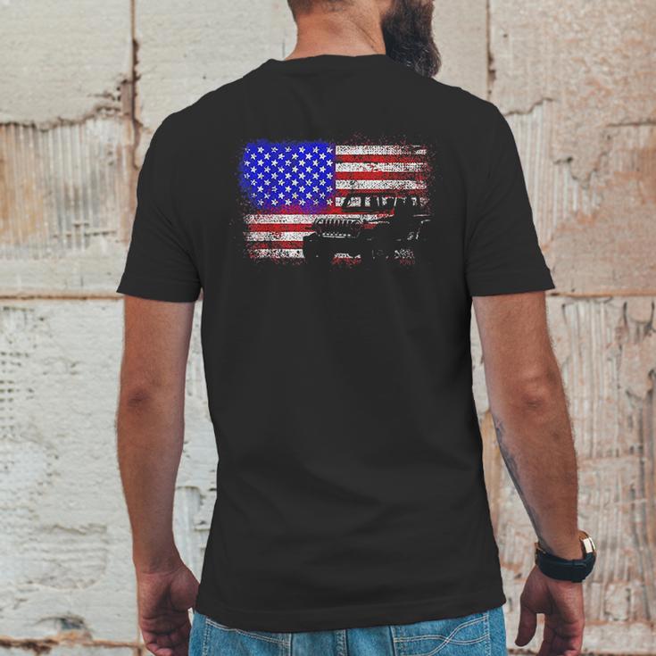 American Us Flag Jeep Mens Back Print T-shirt Funny Gifts