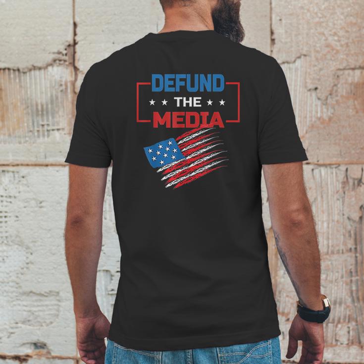 Anti Fake News Defund The Media Mens Back Print T-shirt Funny Gifts