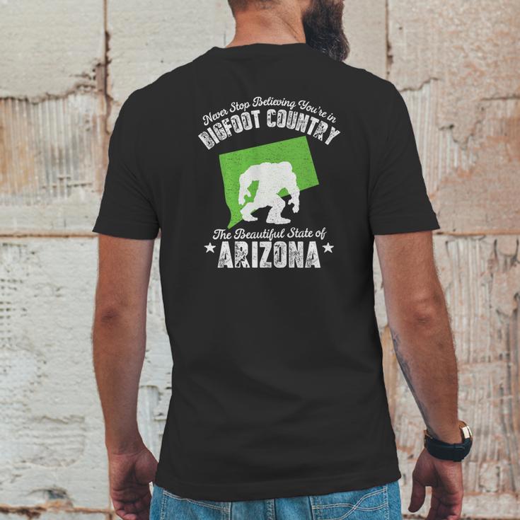 Arizona State Bigfoot Sasquatch Yeti Hunter Gift Mens Back Print T-shirt Funny Gifts