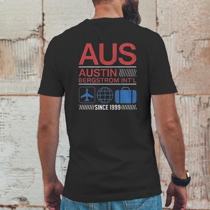 Aus Austin Bergstrom Mens Back Print T-shirt Funny Gifts