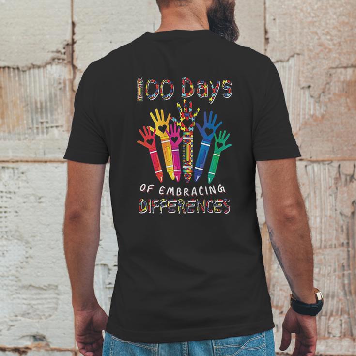 Autism Awareness Embrace Differences 100 Days Of School Iep Mens Back Print T-shirt Funny Gifts