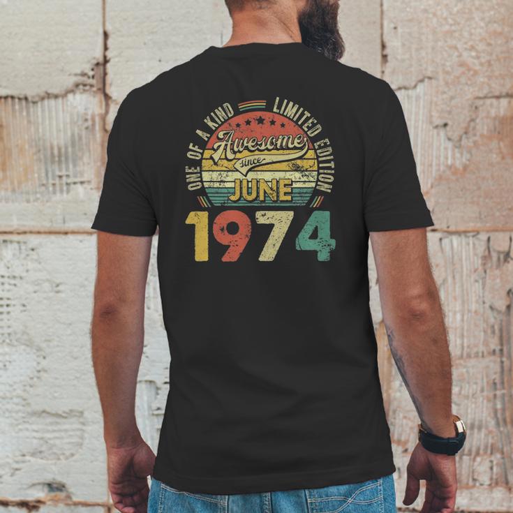 Awesome Since June 1974 47Th Bday Decorations 47 Years Old Mens Back Print T-shirt Funny Gifts