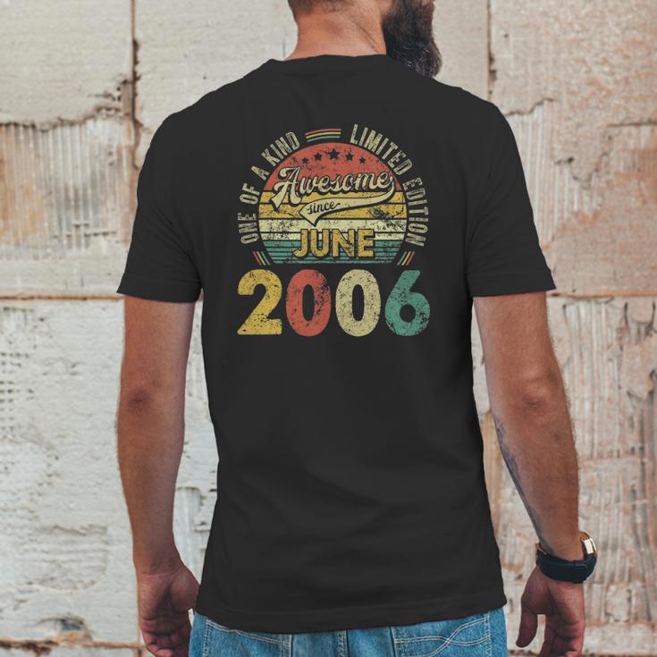 Awesome Since June 2006 15Th Bday Decorations 15 Years Old Mens Back Print T-shirt Funny Gifts