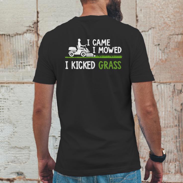 Awesome I Came I Mowed I Kicked Grass Gardener Saying Shirt Mens Back Print T-shirt Funny Gifts