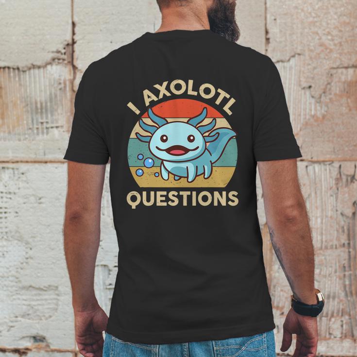 I Axolotl Questions Shirt Kids Blue Salamander Plush Axolotl Mens Back Print T-shirt Funny Gifts