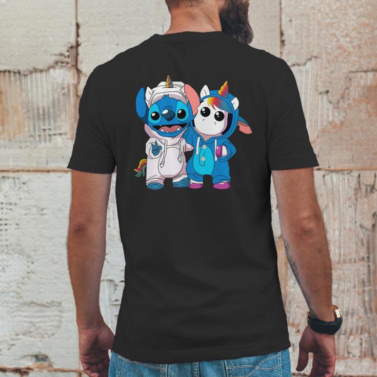 Baby Unicorn And Stitch Mens Back Print T-shirt Funny Gifts