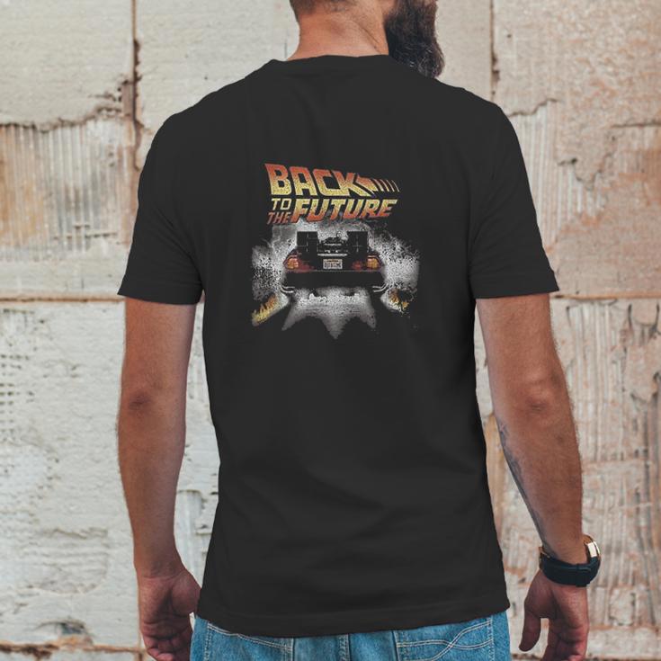 Back To The Future Vintage Delorean Peel Out Mens Back Print T-shirt Funny Gifts