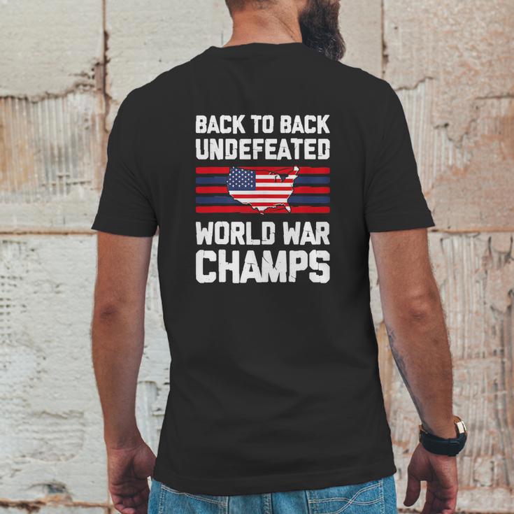 Back To Back Undefeated World War Champs Mens Back Print T-shirt Funny Gifts