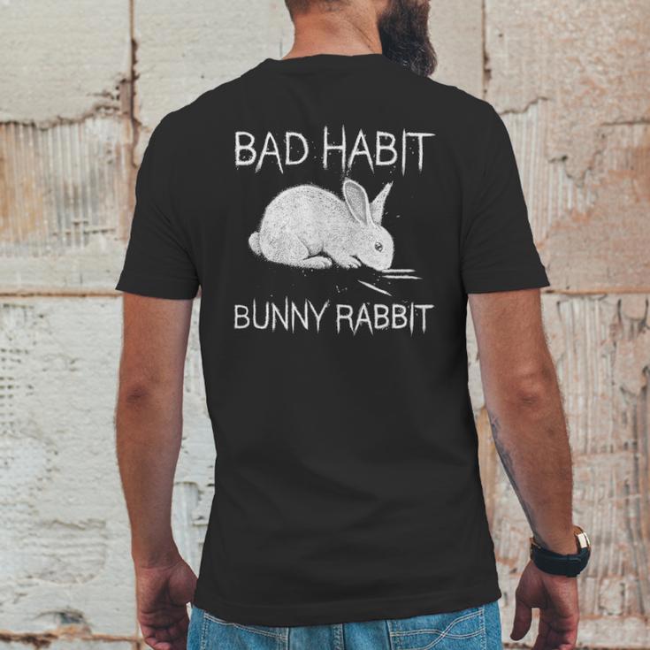 Bad Habit Bunny Rabbit Cocaine Mens Back Print T-shirt Funny Gifts