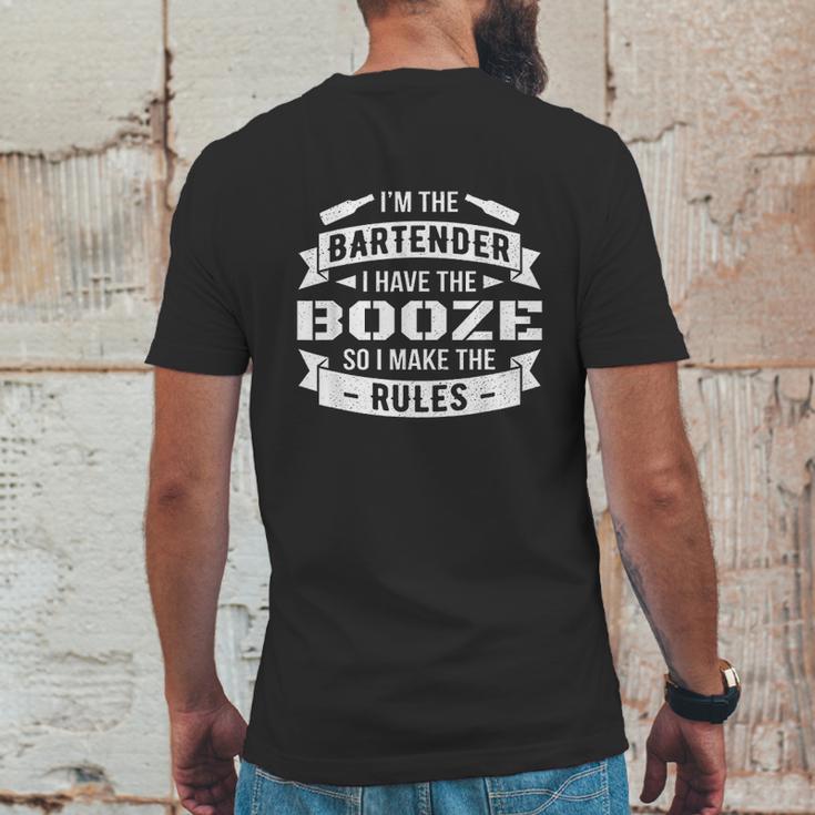 Bartenders Make The Rules Tipsy Booze Drinking Bartender Mens Back Print T-shirt Funny Gifts