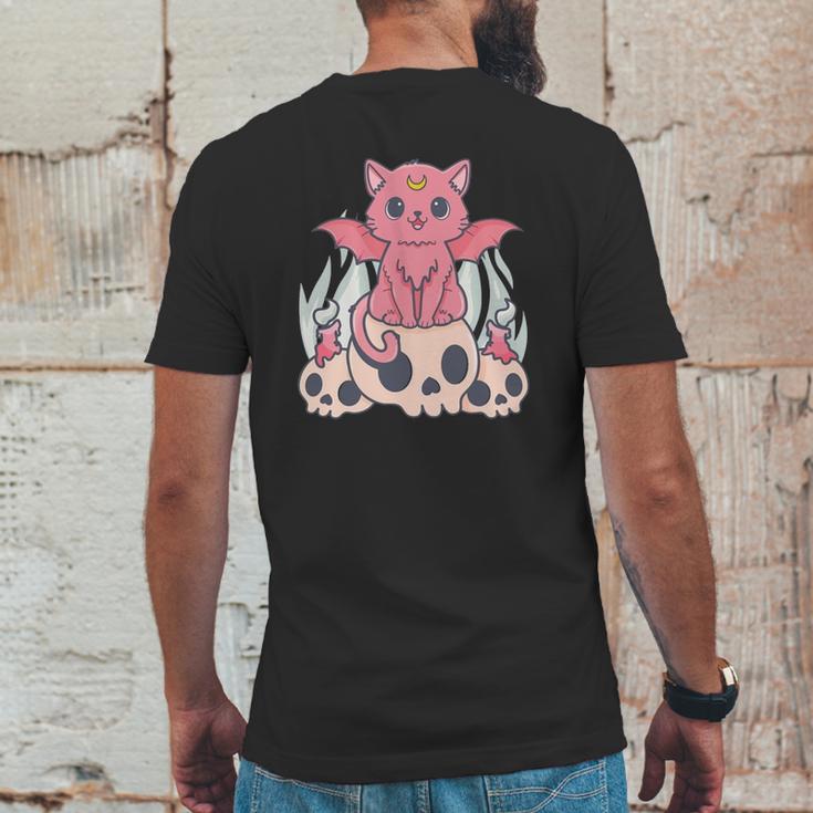 Bat Cat Kawaii Pastel Goth Cute Skulls Gift Cat Lover Mens Back Print T-shirt Funny Gifts