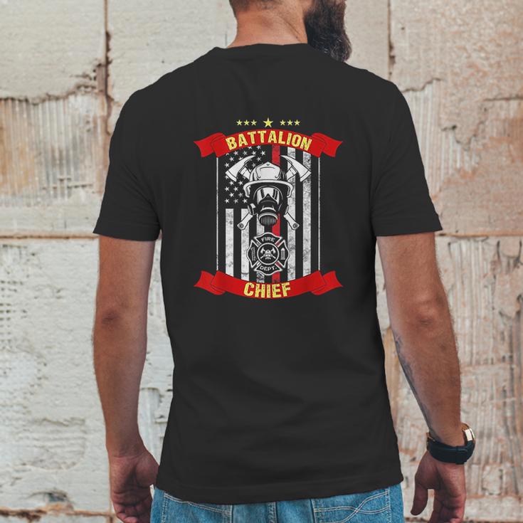 Battalion Chief American Firefighter Fireman Hero Gift Mens Back Print T-shirt Funny Gifts