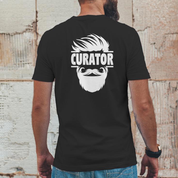 Bearded Curator Mens Back Print T-shirt Funny Gifts