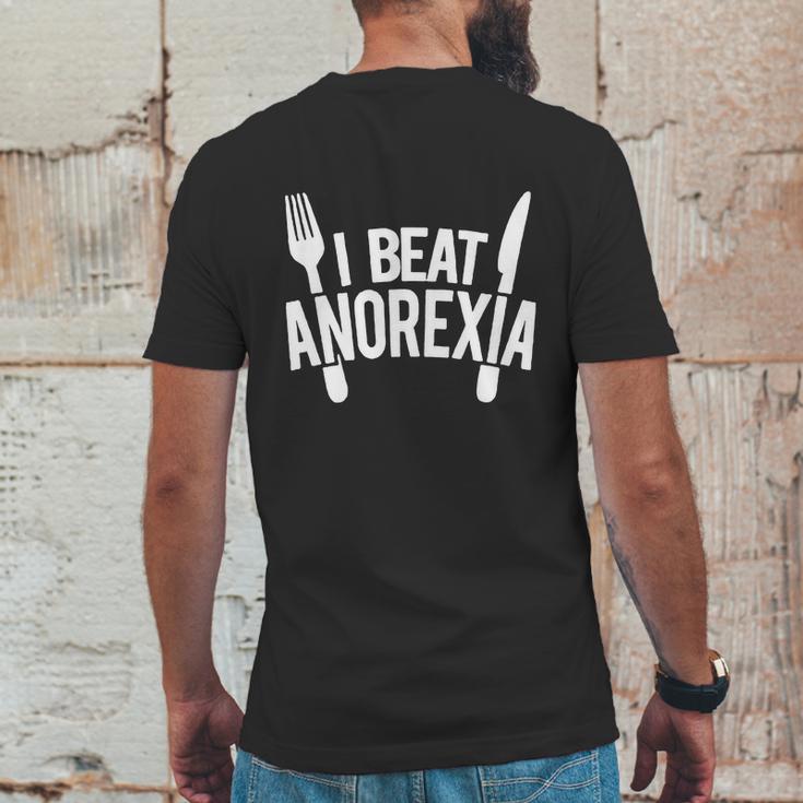 I Beat Anorexia Big Mens Back Print T-shirt Funny Gifts