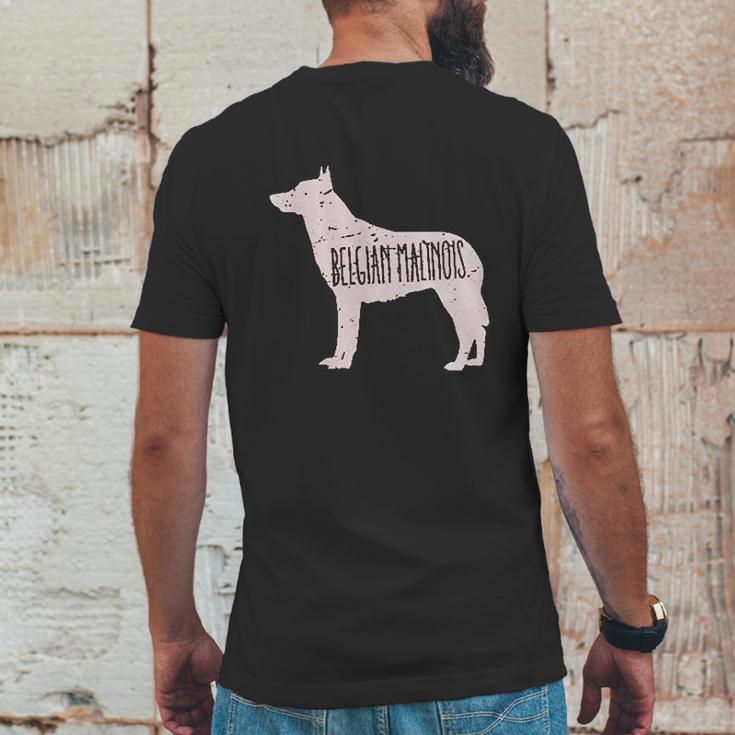 Belgian Malinois Dog Silhouette Mens Back Print T-shirt Funny Gifts