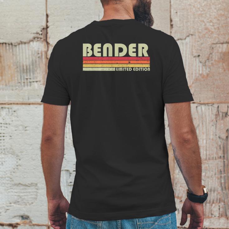 Bender Surname Funny Retro Vintage 80S 90S Birthday Reunion Mens Back Print T-shirt Funny Gifts