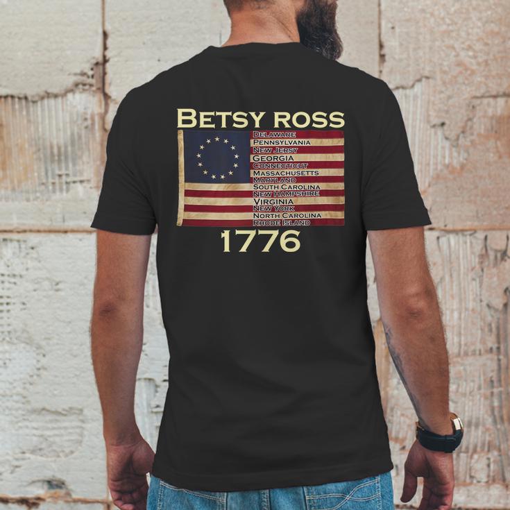 Betty Ross Original Colonies Flag Mens Back Print T-shirt Funny Gifts