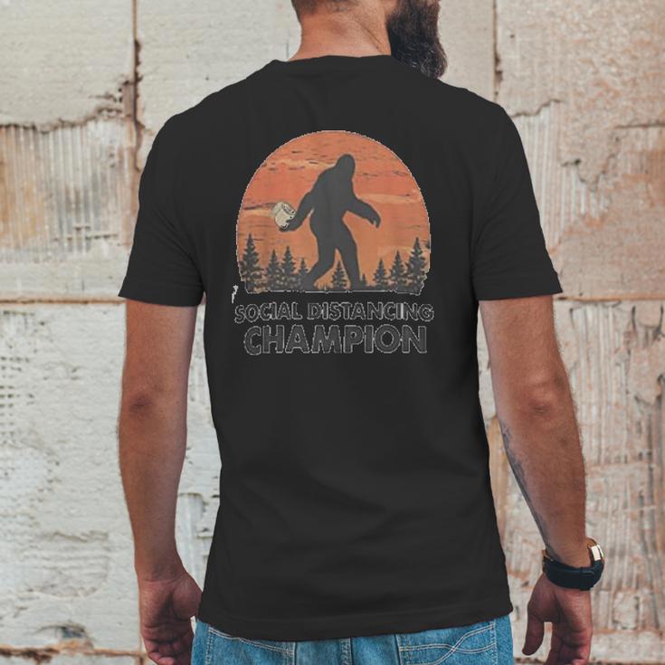 Bigfoot Social Distancing Mens Back Print T-shirt Funny Gifts