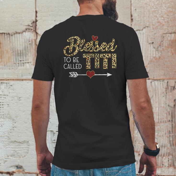 Blessed To Be Called Titi Leopart Red Plaid Buffalo Xmas Mens Back Print T-shirt Funny Gifts