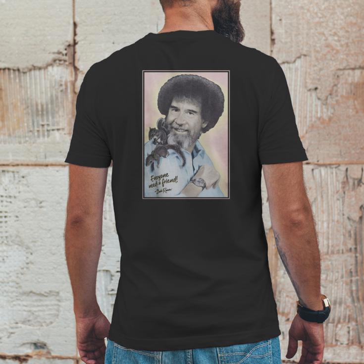 Bob Ross Squirrel Tee Mens Back Print T-shirt Funny Gifts