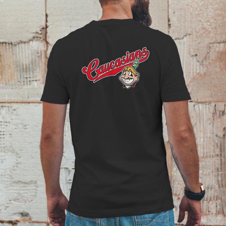 Bomani Jones Wore A Cleveland Caucasians Mens Back Print T-shirt Funny Gifts