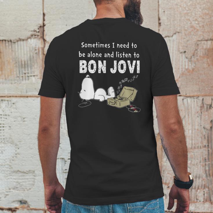 Bon Jovi - Snoopy Mens Back Print T-shirt Funny Gifts